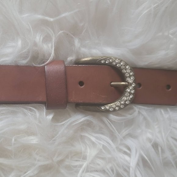 NWT Fossil Rhinestone Leather Belt Size Medium - Picture 1 of 12